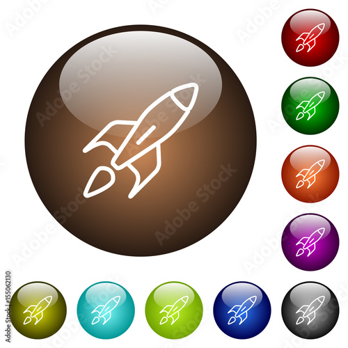 Launched rocket color glass buttons