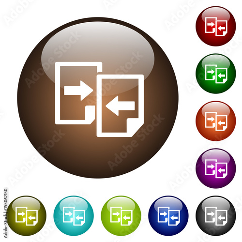 Share documents color glass buttons
