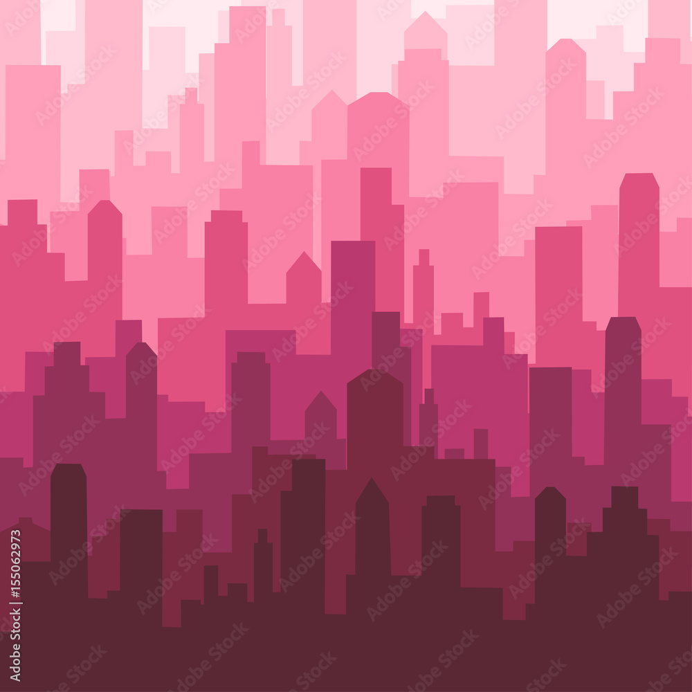 Abstract city skyline silhouette pattern