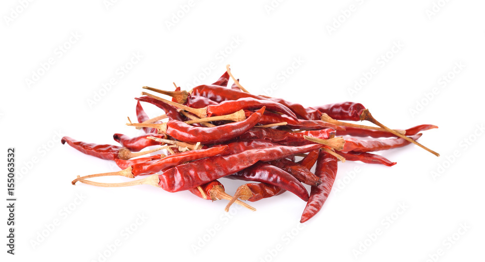 Dry chilli pepper on white background Dry chilli pepper on white background