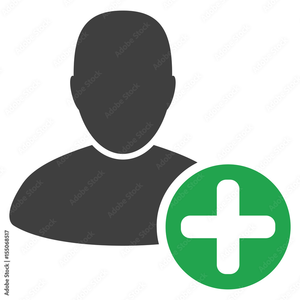 Add User flat raster icon. An isolated illustration on a white background. Add User flat raster icon. An isolated illustration on a white background.