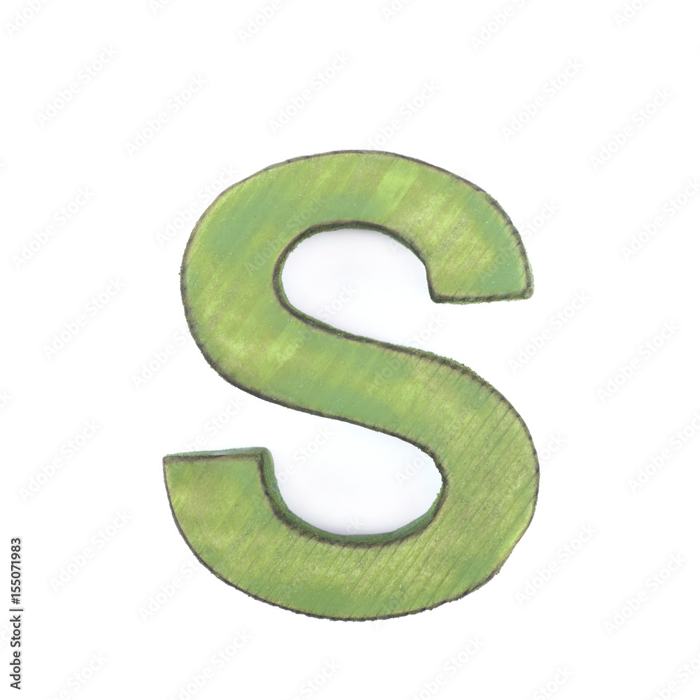 Single sawn wooden letter isolated Single sawn wooden letter isolated