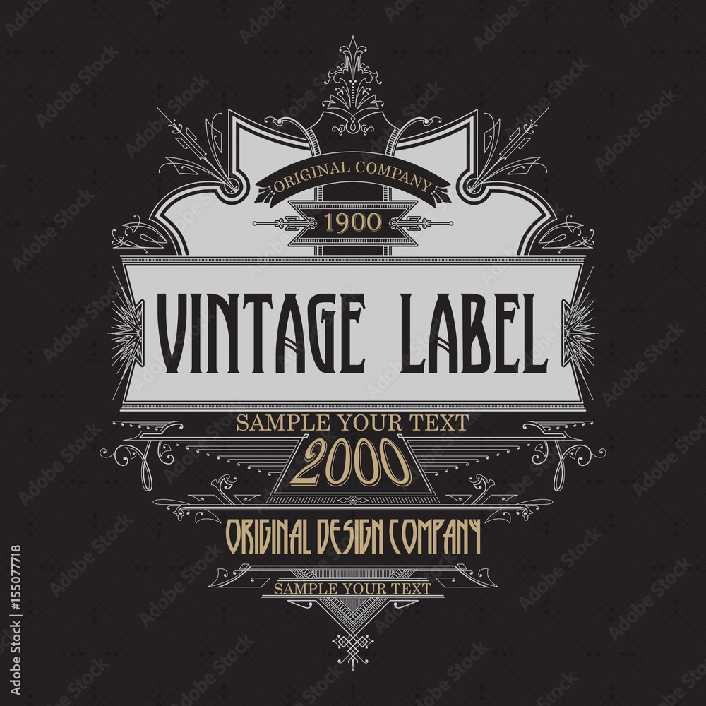 Fototapeta premium Vintage typographic label premium - vector