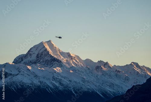 Helicopter and mount cook