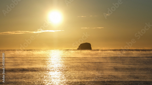 Golden mist on the sea