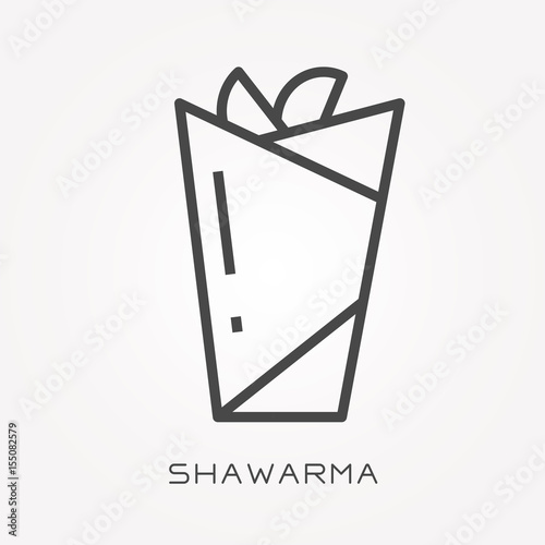 Line icon shawarma