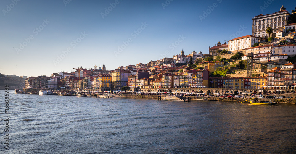 Porto and its picturesque waterfron with the Douro in the foreground, Portugal