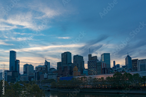 Melbourne CBD skyline at dusk © Olga K