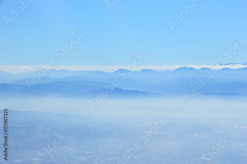 Blue mountain in the fog © aphichetc