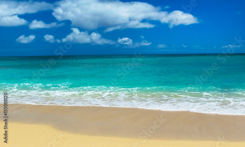 tropical island bora bora with sandy beach