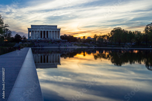 Abraham Lincoln Memorial at sunset, Washington DC, USA
