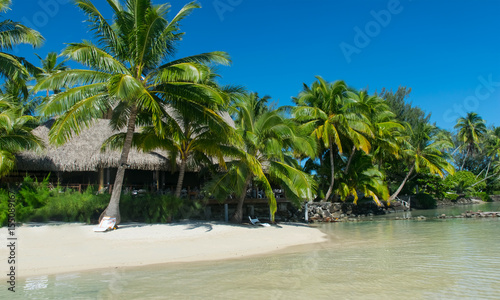 resort on tropical island fiji with sandy beach