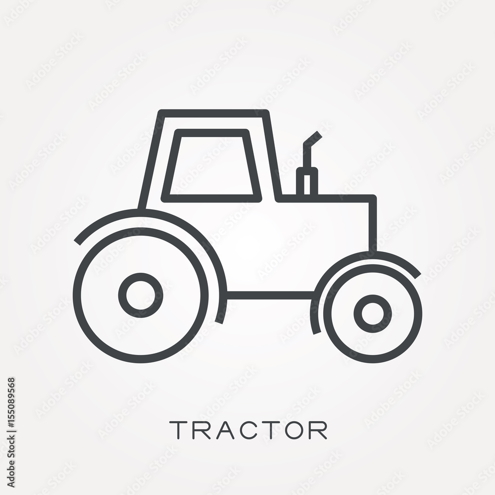 Line icon tractor Line icon tractor