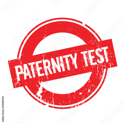 Paternity Test rubber stamp. Grunge design with dust scratches. Effects can be easily removed for a clean, crisp look. Color is easily changed.