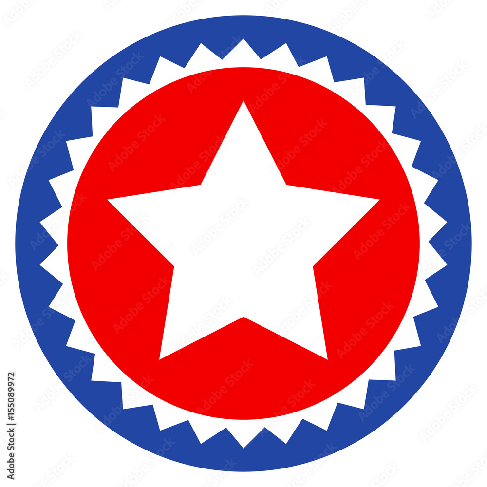 Obraz premium Star Seal Stamp flat vector pictogram. An isolated illustration on a white background.