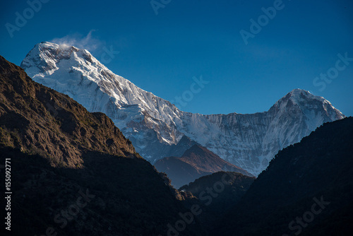 sunlight over the Annapurna peak,Nepal