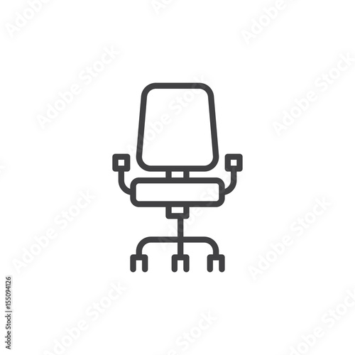 Office chair line icon, outline vector sign, linear style pictogram isolated on white. Symbol, logo illustration. Editable stroke. Pixel perfect