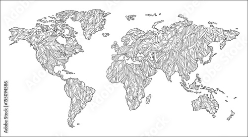 Pattern for coloring book. Black and white doodle graphic illustration