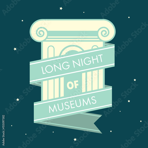 vector long night of museums illustration