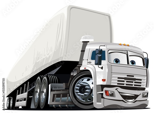 Vector Cartoon Semi Truck. Available EPS-10 vector format separated by groups for easy edit