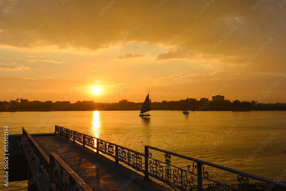 Cairo, Egypt  - Traditional boats named 