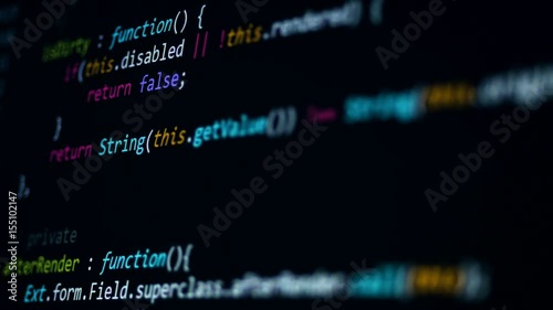 Computer virus concept. Hacker typing code on computer screen. 4K.