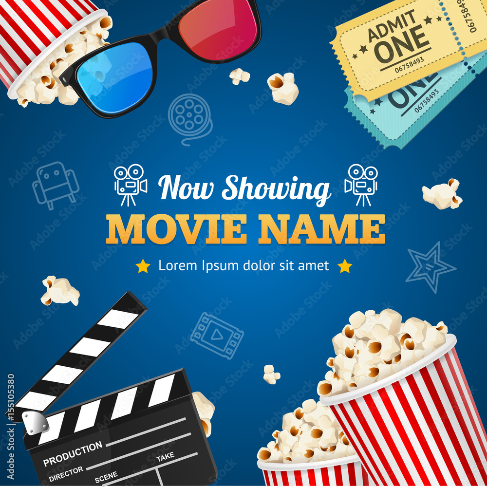 Cinema Background Movie Name. Vector Stock-Vektorgrafik | Adobe Stock