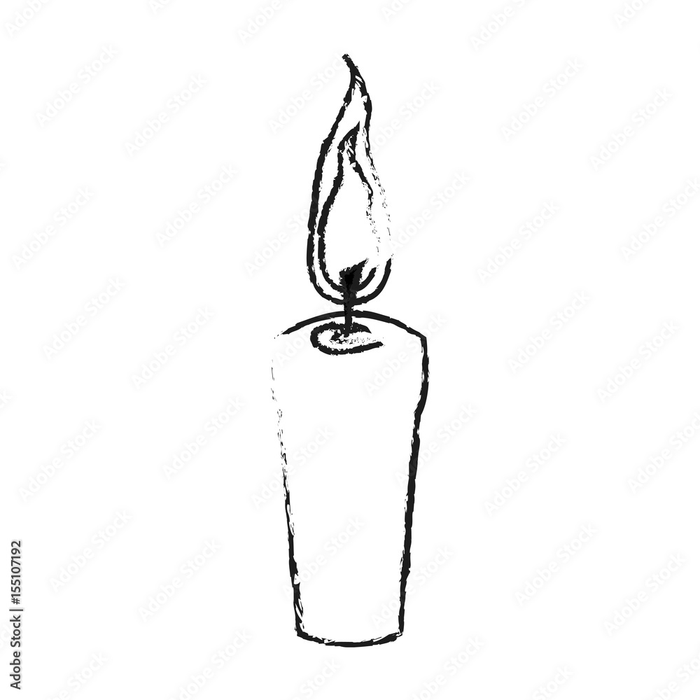 monochrome blurred silhouette with decorative candle spa vector illustration monochrome blurred silhouette with decorative candle spa vector illustration