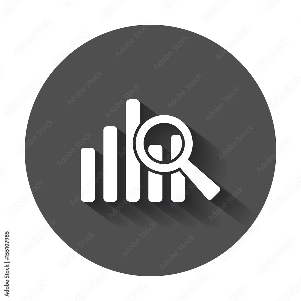Business graph icon. Chart flat vector illustration with long shadow. Business graph icon. Chart flat vector illustration with long shadow.