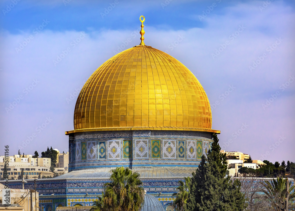 Obraz premium Dome of the Rock Islamic Mosque Temple Mount Jerusalem Israel