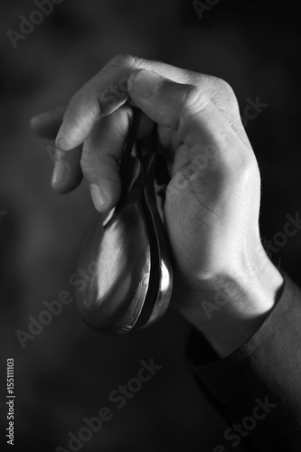young man playing the castanets