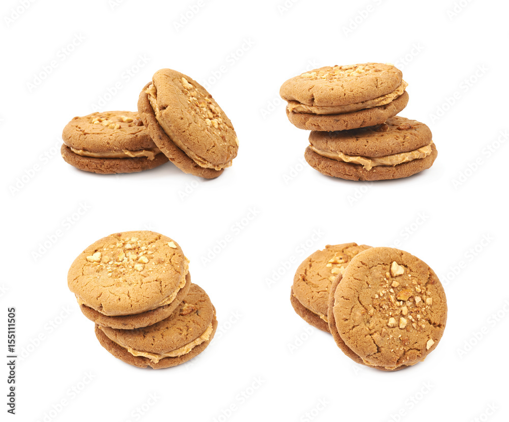 Peanut butter homemade cookie isolated Peanut butter homemade cookie isolated