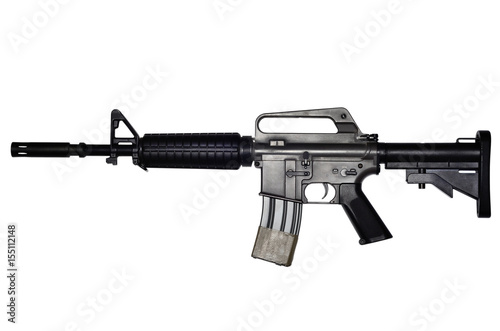 Assault rifle on white background photo