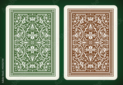 Back side design - playing cards vector illustration