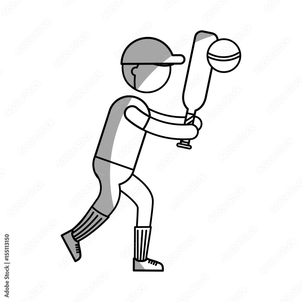 ethlete practicing cricket avatar vector illustration design