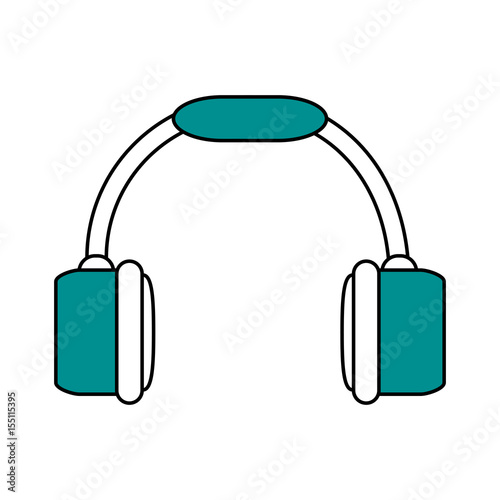 color silhouette image of headset stereo sound vector illustration