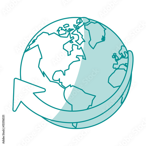 blue shading silhouette of planet earth vector illustration © Jemastock