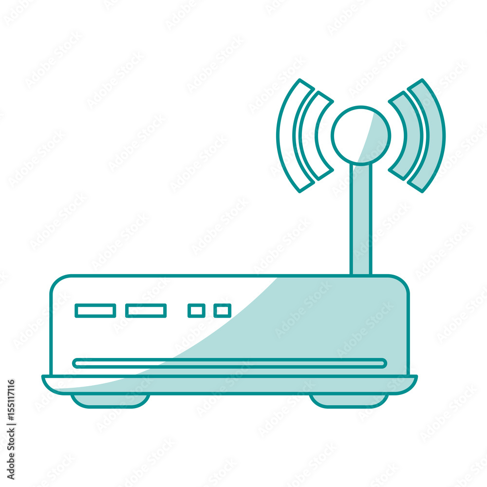 blue shading silhouette of wireless router vector illustration blue shading silhouette of wireless router vector illustration