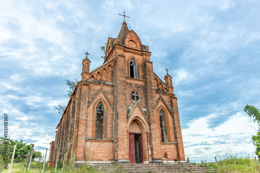 Abandoned english style church in Brazil's countryside