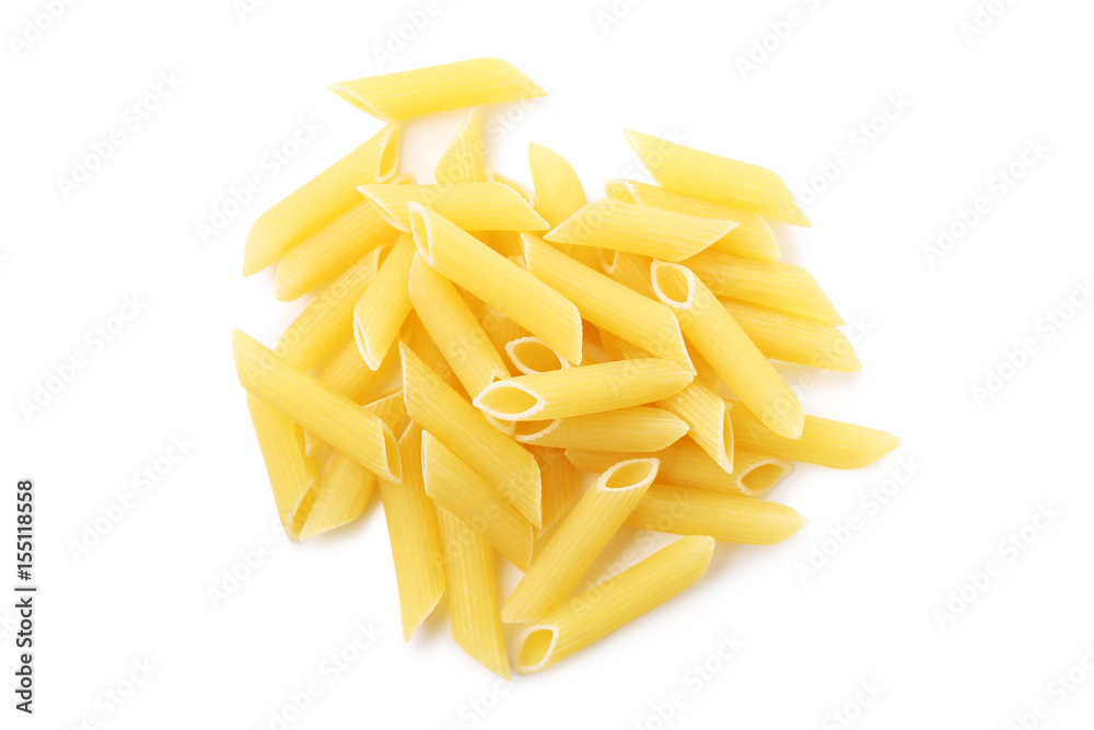 Pasta penne isolated on a white background Pasta penne isolated on a white background