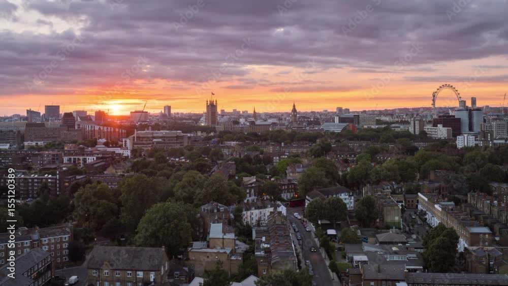 London Sunset time-lapse over Houses of Parliament from a high viewpoint London Sunset time-lapse over Houses of Parliament from a high viewpoint