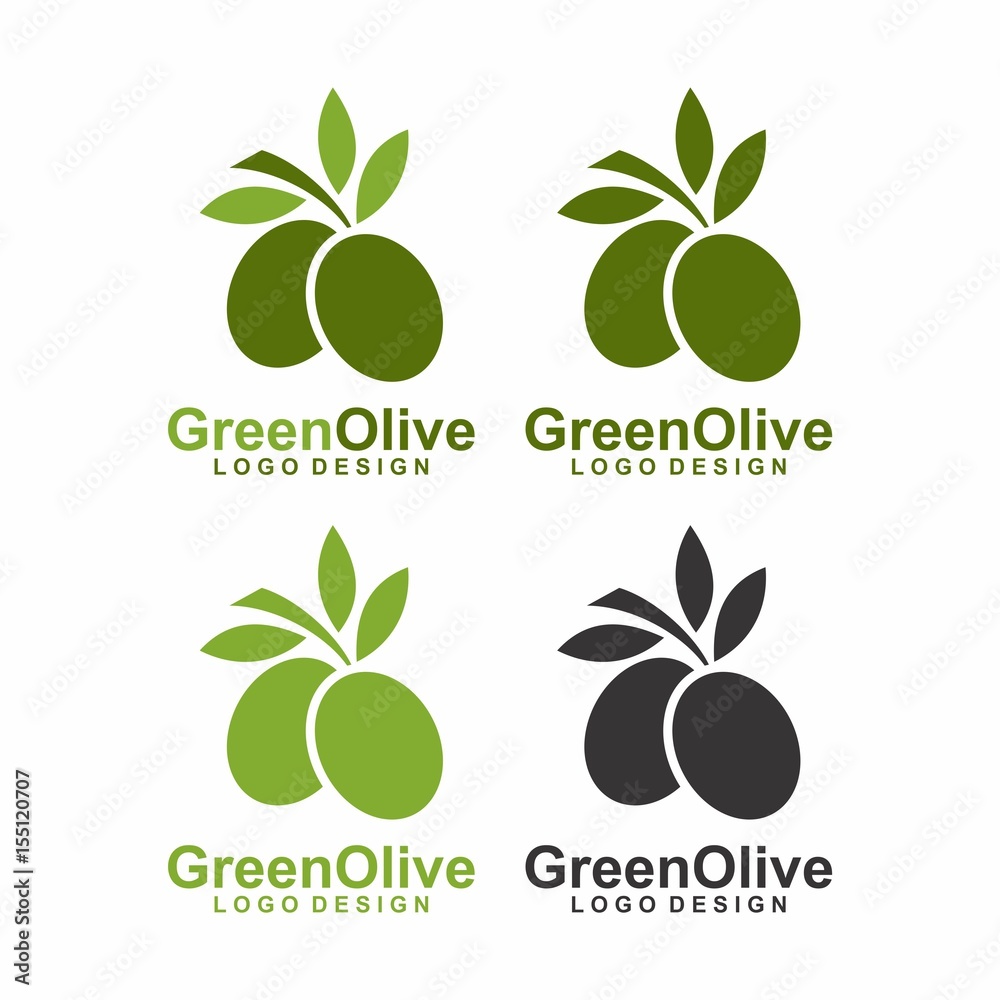 Green Leaf Olive Tree Design Logo Template Stock Vector | Adobe Stock