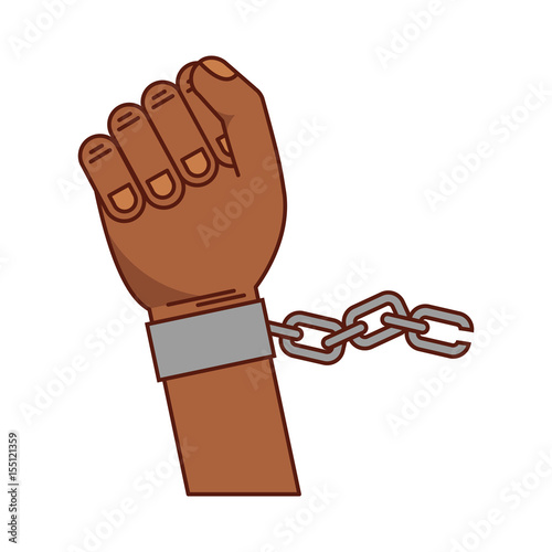 hand human with chains vector illustration design