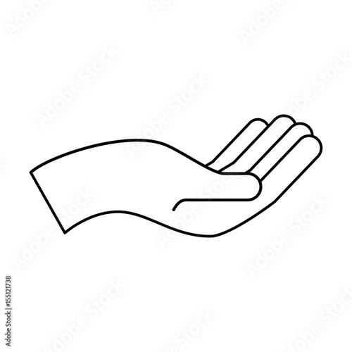 hand human asking icon vector illustration design