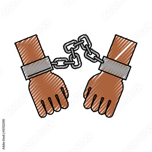 hand human with chains vector illustration design