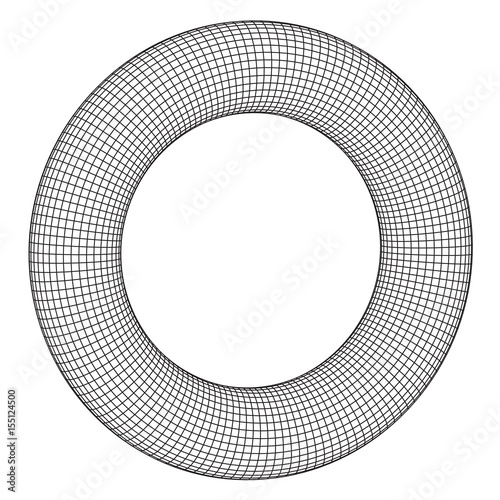 Abstract wireframe torus donut. Vector technology background. Connection design template.