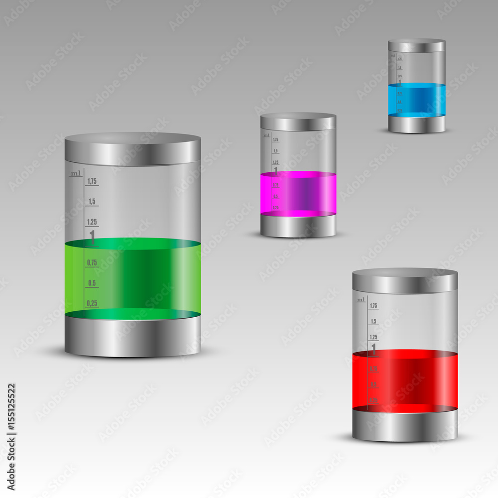 Transparent bottles with colorful liquids Transparent bottles with colorful liquids