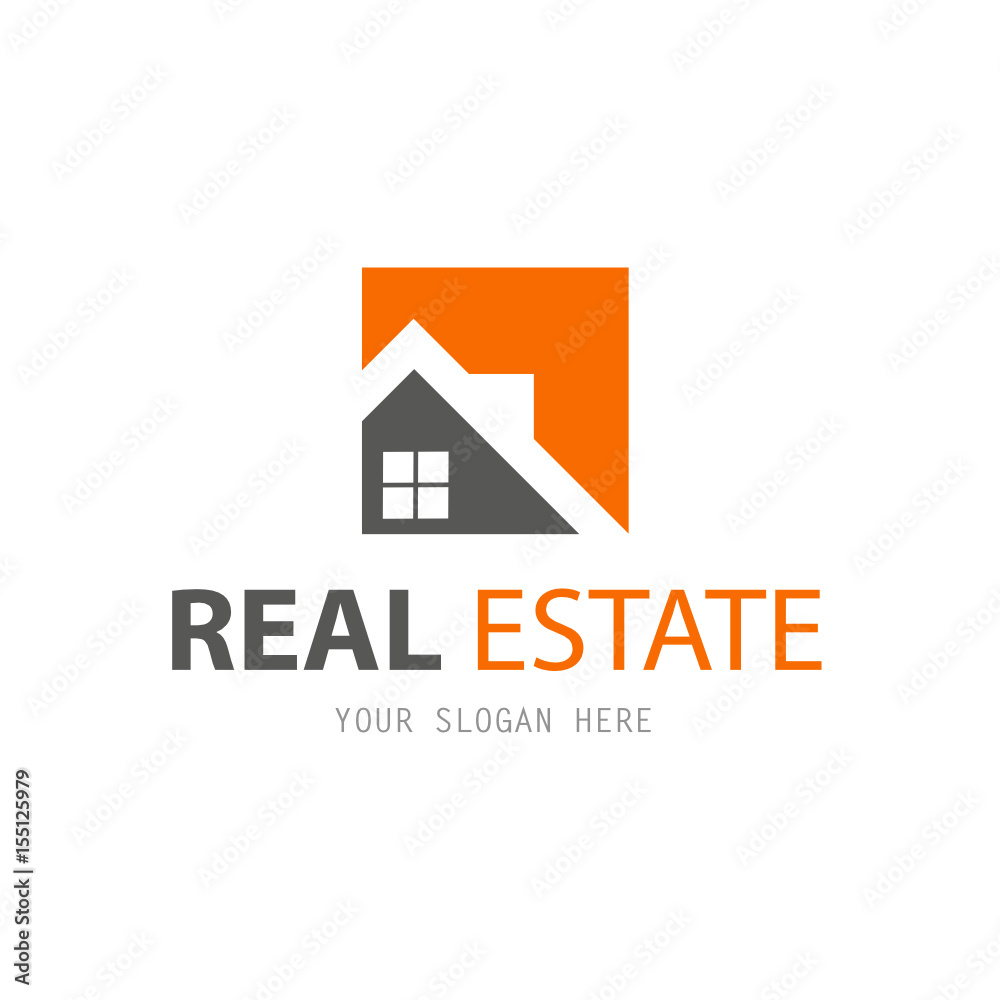 Abstract house logo design template. Business vector icon. Real Estate