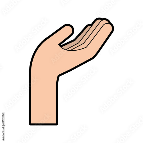 hand human asking icon vector illustration design