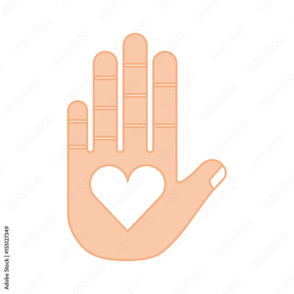 Obraz premium hand human with heart vector illustration design